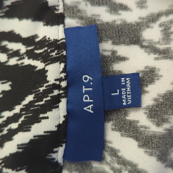 Apt.9 Flowy Summer Tunic Top L Black Red White - Picture 2 of 13